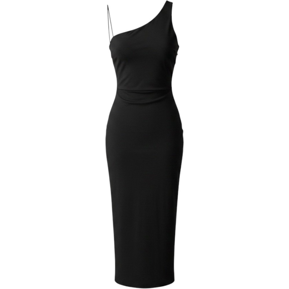 Ann Taylor One Shoulder Dress Womens 4 Black Excellent Formal Evening Gown